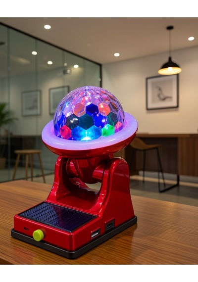 360 Rgb Led Güneş Enerjili Projektör Lamba Uczzdiskosolar-4