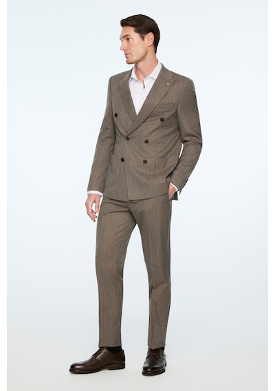 Morven Erkek Kahve Poliviskon Trend Çizgili Slim Fit Kruvaze Takım Elbise 26ms001019400 Kahve Morven Erkek Kahve Poliviskon Trend Çizgili Slim Fit Kruvaze Takım Elbise 26ms001019400 Kahve