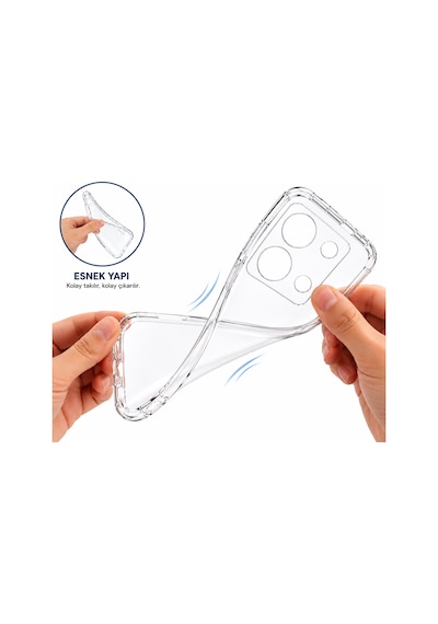 Logis Xiaomi Redmi Note 13 Pro 5g Uyumlu Şeffaf Silikon Kılıf Kamera Korumalı Darbe Emici İnce Esnek Tpu Telefon Koruy