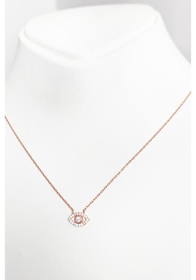 Küçük Göz Gümüş Kolye Rose Gold