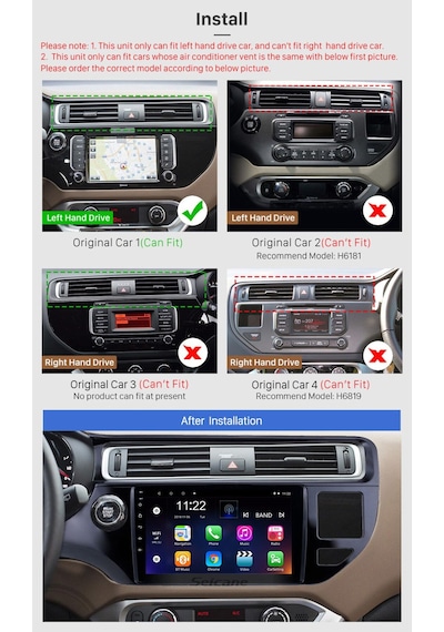 Kia Rio 2012-2014 Uyumlu Multi Medya Navi Gasyon Usb Kamera Carplayer