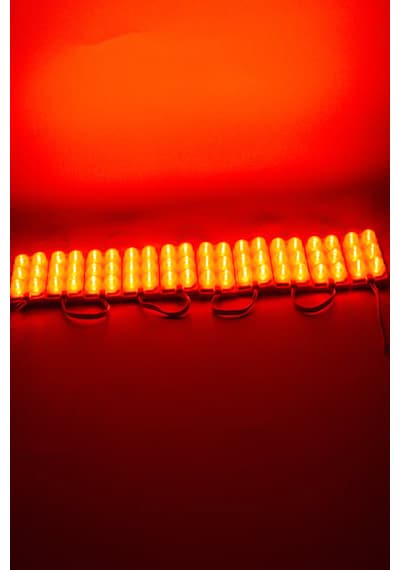 3 Ledli Parmak Led Modül 1.5w 2835 Smd Mercekli Kırmızı Renk 12v 20 Adet