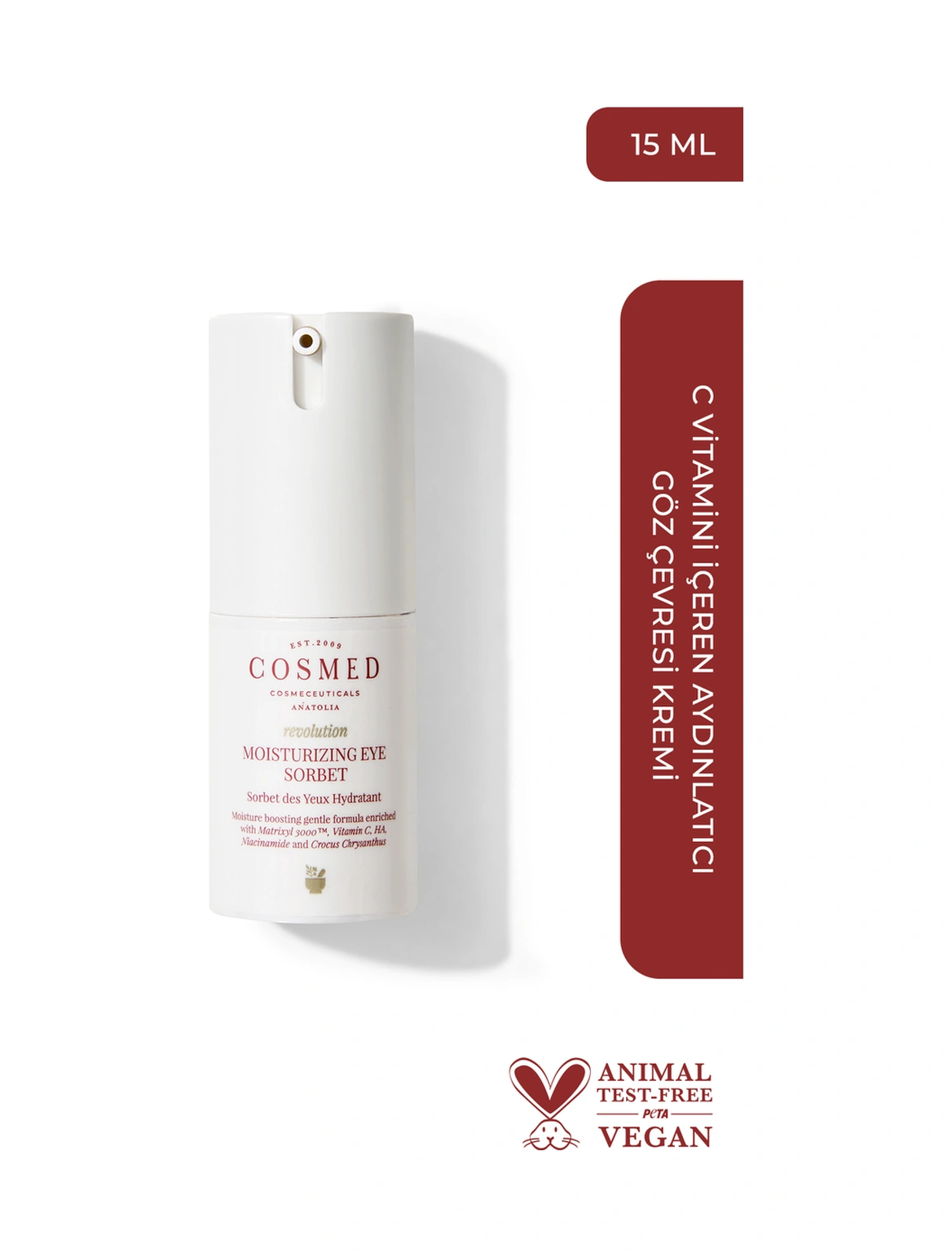 Cosmed C Vitamini İçeren Aydınlatıcı Göz Çevresi Kremi - Moisturizing Eye Sorbet - 15 ml
