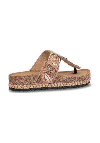 Guja 26y217-4 Kadın Taşlı Düz Terlik Camel