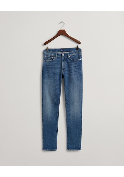 Gant Erkek Mavi Extra Slim Fit Jean Pantolon Düz 1000178 Mavi