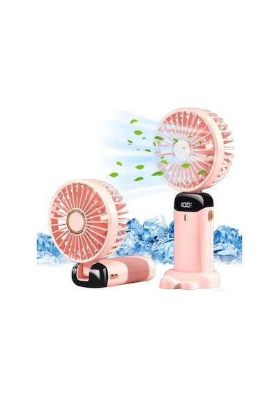 Mini Klima 5 Kademeli Şarjlı Taşınabilir Dijital Led Göstergeli El Fanı Vantilatör