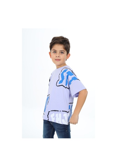 Toontoy Kids Toontoy Erkek Çocuk Stpo Baskılı Tişört Mavi
