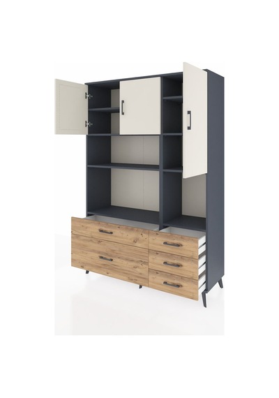 Hyperion Dolap 8 Raflı 5 Çekmeceli 3 Kapaklı 132x44x195 Antrasit-aytaşı/çam Aytası/atlas Çam Hyperion Dolap 8 Raflı 5 Çekmeceli 3 Kapaklı 132x44x195 Antrasit-aytaşı/çam Aytası/atlas Çam