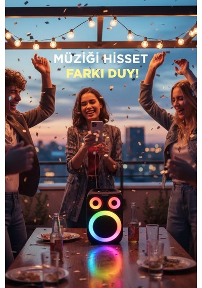 Torima D81 12 W Rgb Işıklı Mikrofonlu Kablosuz Taşınabilir Hoparlör