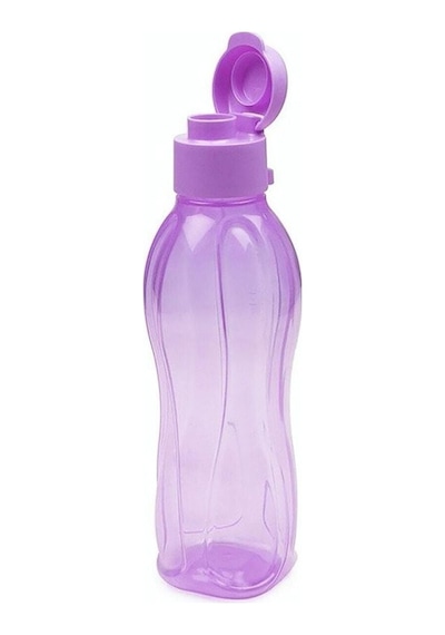 Eco Şişe 750 Ml - Mor Kolay Açılır Kapaklı Su Şişesi Çevre Dostu Tasarım Beyaz