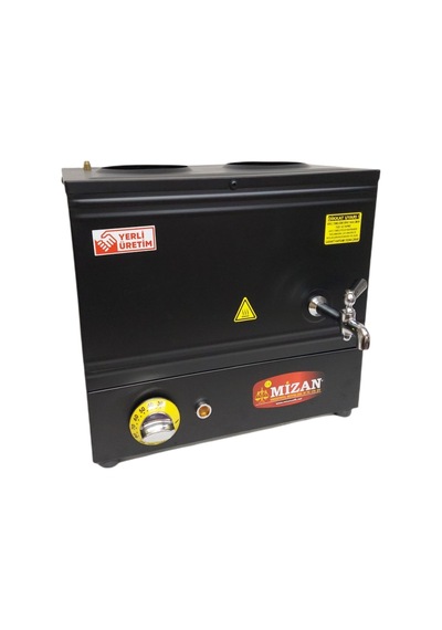 Mizan Çift Demlik 20 Lt. Pleytsiz Çay Kazanı -Elektrikli (Siyah)