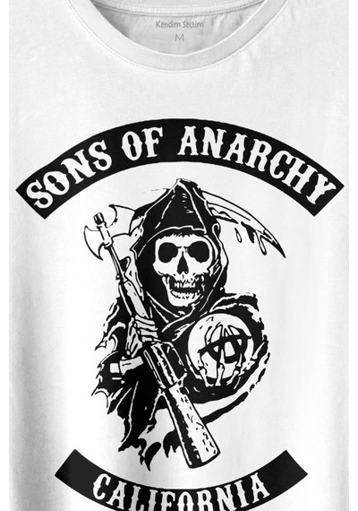 Sons Of Anarchy California Skull Hayalet Baskılı Tişört Unisex T-shirt 001