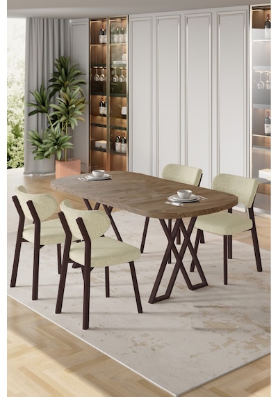 Canisa Axton Serisi Sabit Mdf 90x168 Atlantik Çam Mutfak Masa Takımı 4 Krem Sandalye Atlantik Çam Masa Krem Sandalye Canisa Axton Serisi Sabit Mdf 90x168 Atlantik Çam Mutfak Masa Takımı 4 Krem Sandalye Atlantik Çam Masa Krem Sandalye