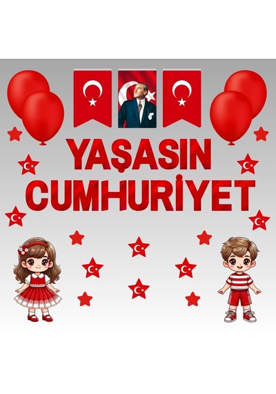 Yaşasın Cumhuriyet Okul Pano Süsü 02 7
