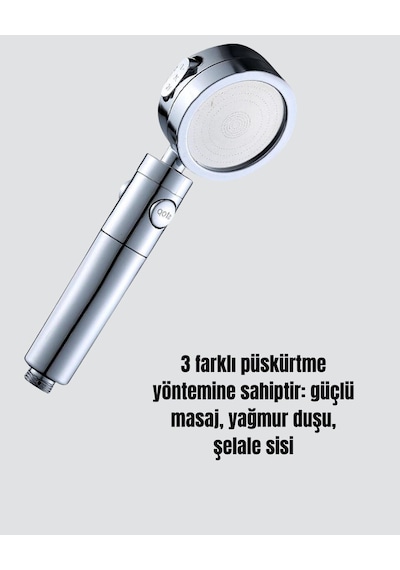 Su Basıncını Artıran Sızdırmaz Duş Başlığı Gümüş