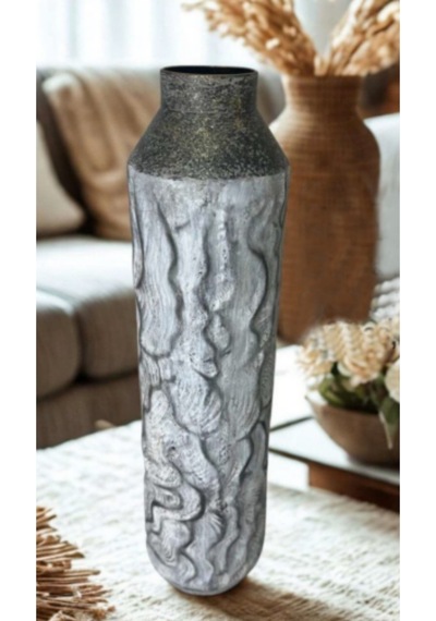 Msl-213 Metal Dekoratif Vazo 74x15,5 Cm İnce Uzun Modern Şık Salon Vazo Altın