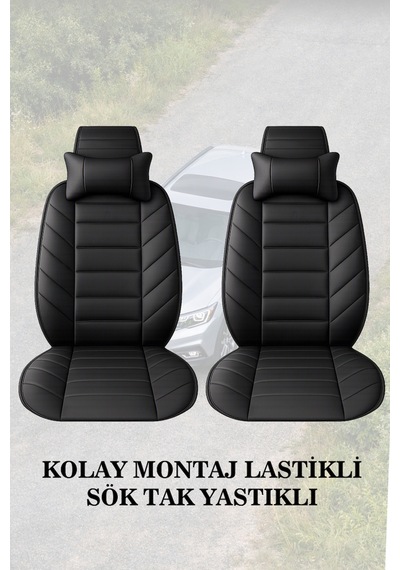 Hyundai Elantra 2005 Uyumlu Premium Lüks Siyah Renk 2 Adet Minder Ve Yastık