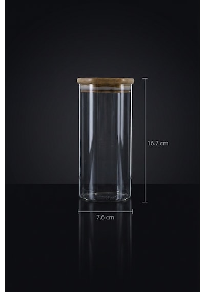Purewood Cam Kavanoz - 8 Cm Şeffaf