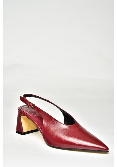 Fox Shoes U654080009 Bordo Kalın Topuklu Kadın Ayakkabı Bordo