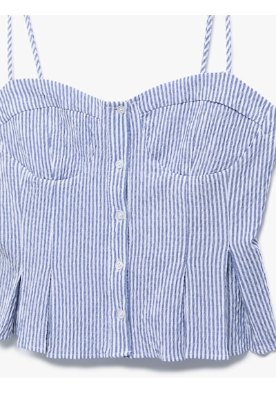 Koton Kalp Yaka Düğmeli Kolsuz Çizgili Crop Bluz Mavi Çizgili 5sal60139ıw Mavi Çizgili Koton Kalp Yaka Düğmeli Kolsuz Çizgili Crop Bluz Mavi Çizgili 5sal60139ıw Mavi Çizgili