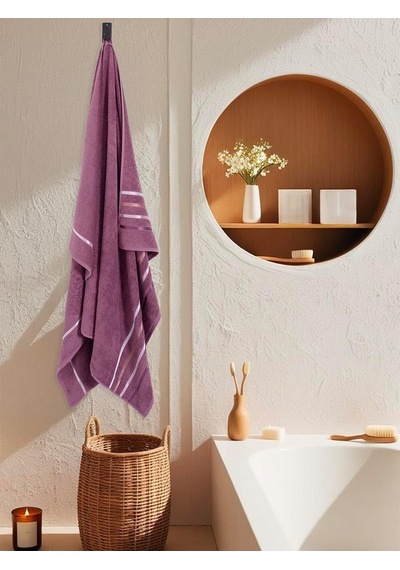 Banyo Havlusu Tekli Pamuk Bale Mürdüm