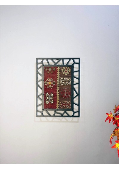 Modern Çerçeveli 60 Yıllık Antika Malatya Kilim Tablo