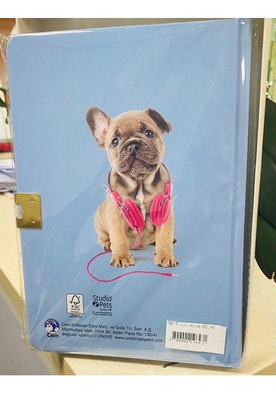 Dolphin Cem Studio Pets Kilitli Hatıra Defteri Sert Kapak Köpek Resimli Mavi Kapak Pt-7789