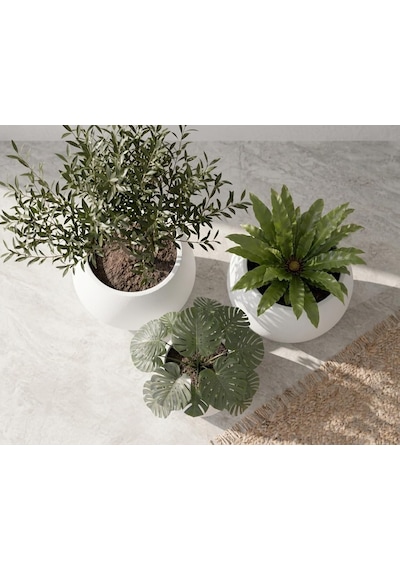 Tr Zevli Japandi Tarzı Modern Küre Saksı 3'lü Set - Su Sızdırmaz Dekoratif Salon Ve Balkon Saksısı Hediyelik Ç Diğer 26104652