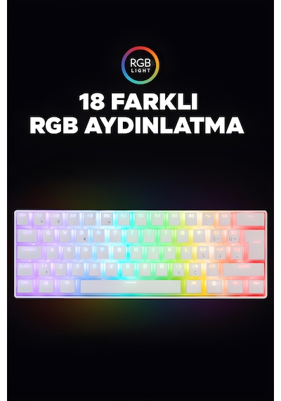 Briar Type-c Bağlantılı Rgb Puding Tuşlu Mekanik Red Switch Türkçe
