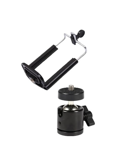 Telefon Tutucu Başlık, Tripod Başlığı, 360 Dönebilen Metal Tripod Mafsalı, Cep Telefon Tutucu, İphone, , , Uyumlu, Evrensel Tüm Telefonlara Uyumlu Kit