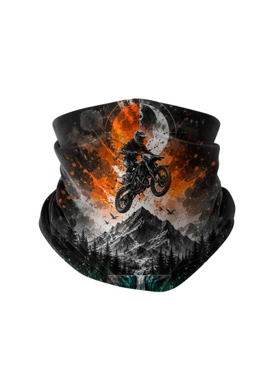Bobrear Enduro Motor Desenli Çok Amaçlı Buff Bandana Boyunluk Çok Renkli