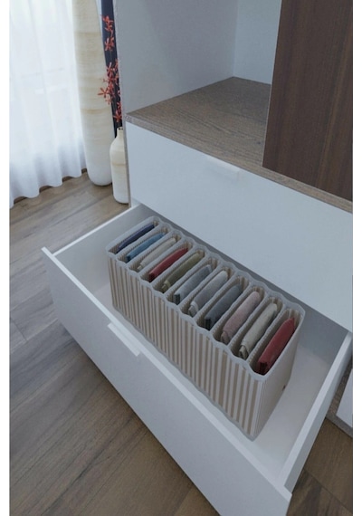 11 Bölmeli Dolap Ve Çekmece Içi Düzenleyici Akordiyon Organizer M-00500 1 Adet Diğer