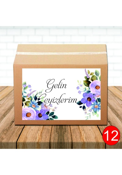 Çeyiz Kolisi Etiketi 12 Adet A4 Ebatlarında Etiket Sticker 12 Ad