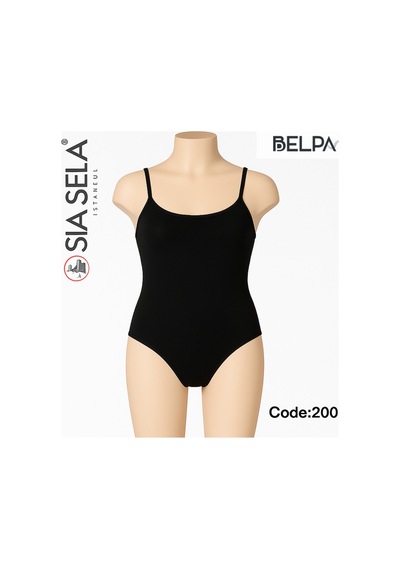 Belpa Sıla Sella Şık Günlük Kombin Askılı Body Siyah