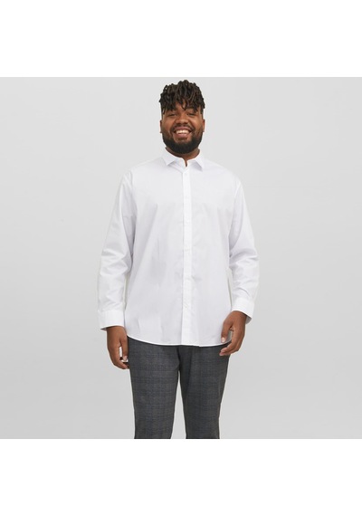 Jack & Jones Büyük Beden Uzun Kollu Gömlek - Joe - 12200623 Beyaz