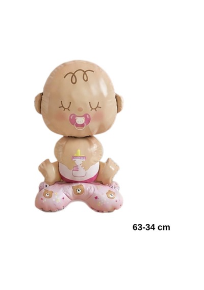 Kız Bebek Folyo Balon Sevimli Emzikli Baby Shower & Cinsiyet Partisi Balonu Pembe