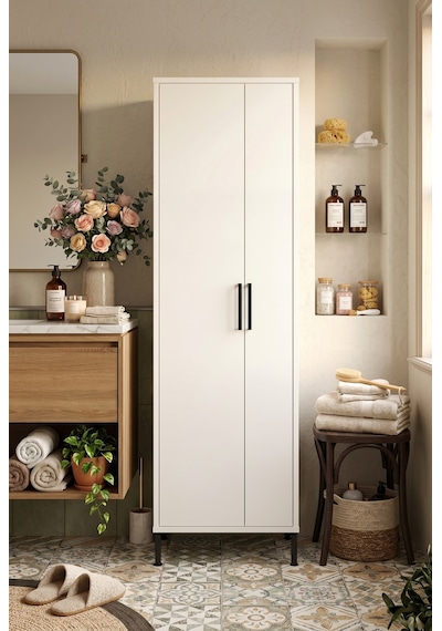 Yurudesign Daisy Çok Amaçlı Dolap, Vileda Banyo Dolabı Beyaz Dy1- Çok Renkli