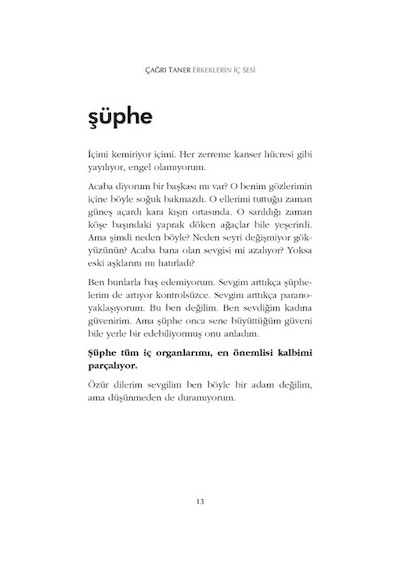 Erkeklerin İç Sesi - Çağrı Taner - Hayykitap