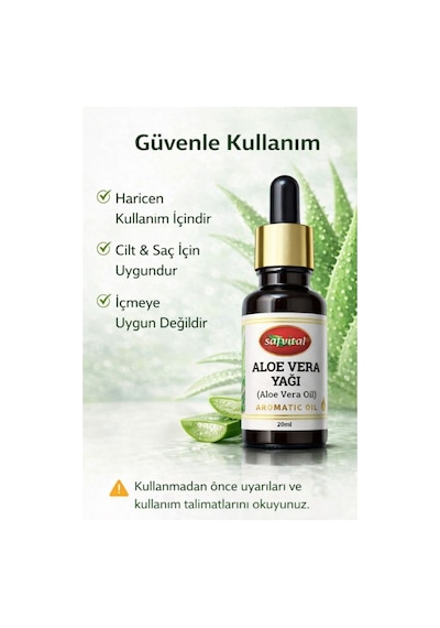 Safvital Aloe Vera Yağı 20 Ml Aromatik Yağ, Doğal Oda Kokusu Ve Bakım Amaçlı Kullanım