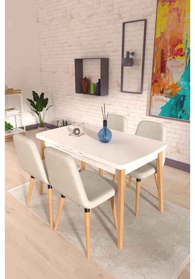 Vilinze Tosya Sandalye Avanos Ahşap Mdf Açılır Mutfak Masası Takımı - 70x120+30 Cm Krem Vilinze Tosya Sandalye Avanos Ahşap Mdf Açılır Mutfak Masası Takımı - 70x120+30 Cm Krem
