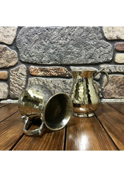 El Dövmesi Bakır Bardak Gümüş
