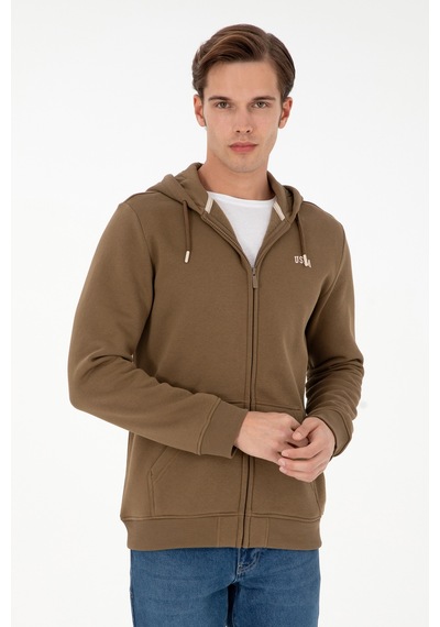 U.S. Polo Assn. Erkek Haki Şardonlu Örme Hırka 50293146-VR027
