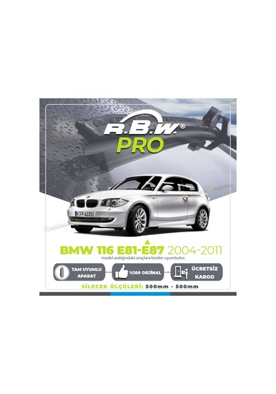 Bmw 116 (E81-E87) Arası Muz Silecek Takımı (2004-2011) RBW PRO