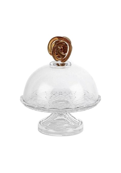 Amber Kapaklı Cam Kek Standı 18x21cm-5304 Çok Renkli