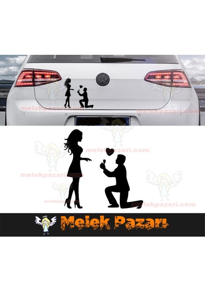 Diz Çöken Adam Aşk Oto Sticker