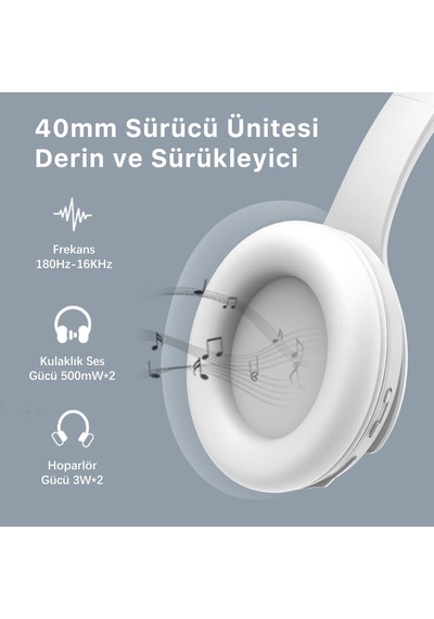 Bıx Bh2-ıg Buz Grisi Souncraft Bh2 Katlanabilir Kablosuz Kulaklık