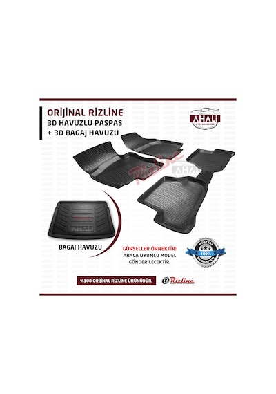 Rizline Bmw 5 E60 2004-2009 3D Havuzlu Paspas ve Bagaj Havuzu