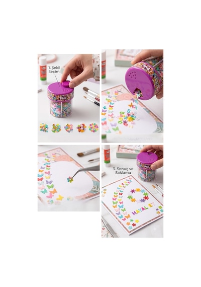 Karışık Şekilli Elişi Pulu Standlı 6 Model 90gr 1 Paket Set 2 Parlak Pul Okul Sınıf Etkinlik Resim Dekarasyon Hobi