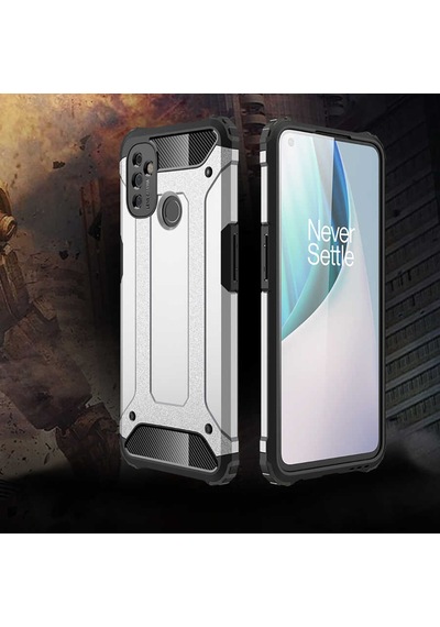 Noktaks - One Plus Nord N100 Uyumlu - Kılıf Çift Katman Zırh Tank Crash Military Kapak - Rose Gold