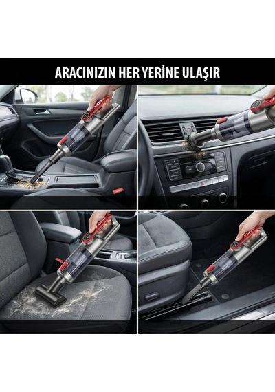 Kobb Kbv20 12volt/ Li-ion Şarjlı Kömürsüz Motor Hibrit Araç Süpürgesi + 8 Parça Aksesuar Seti + Taşı